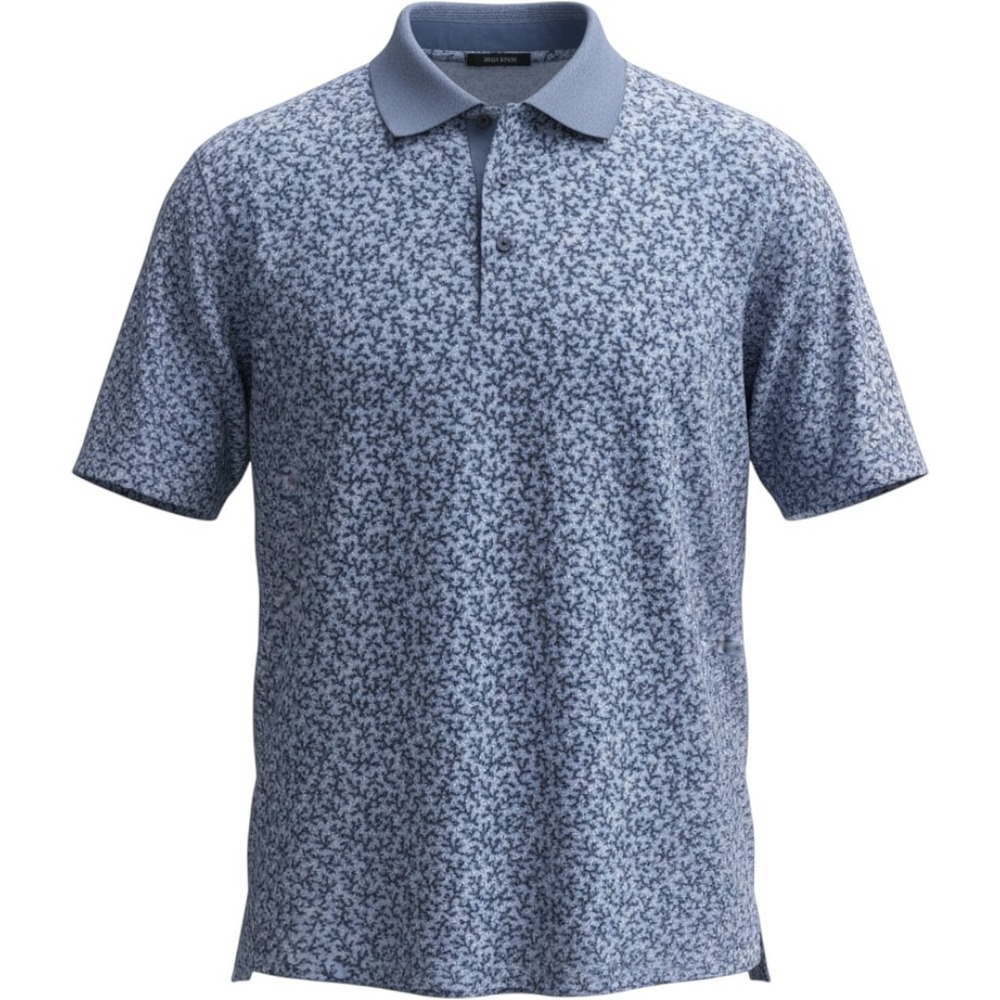 Greyson Performance Polo Shirt Size Large Blue Coral Print Golf Luxury